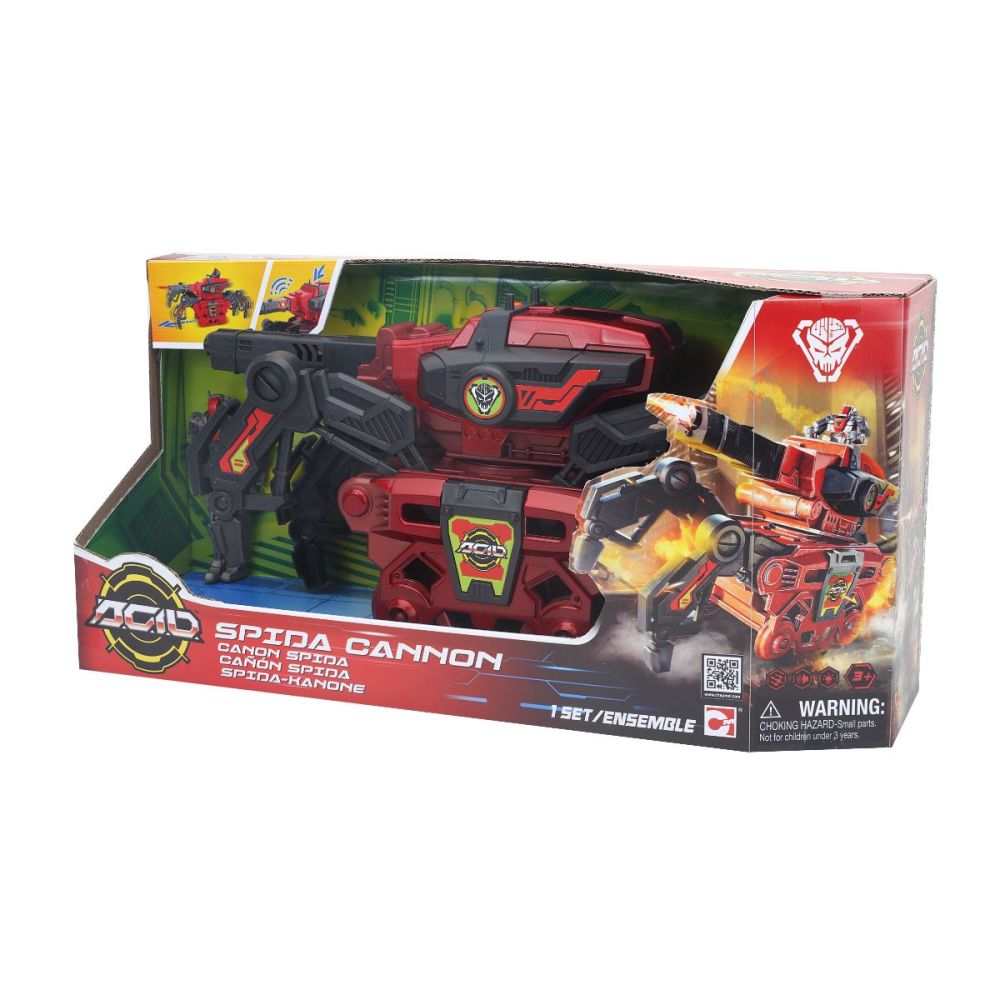Set de joaca figurina cu vehicul de lupta si accesorii, ACID, Spida Cannon