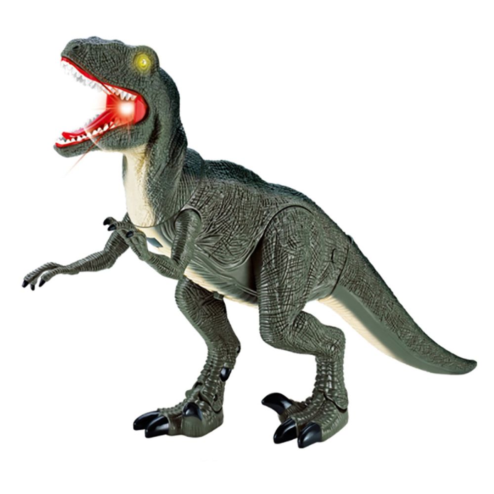 Figurina Dinozaur cu lumini si sunete, Crazoo, Verde