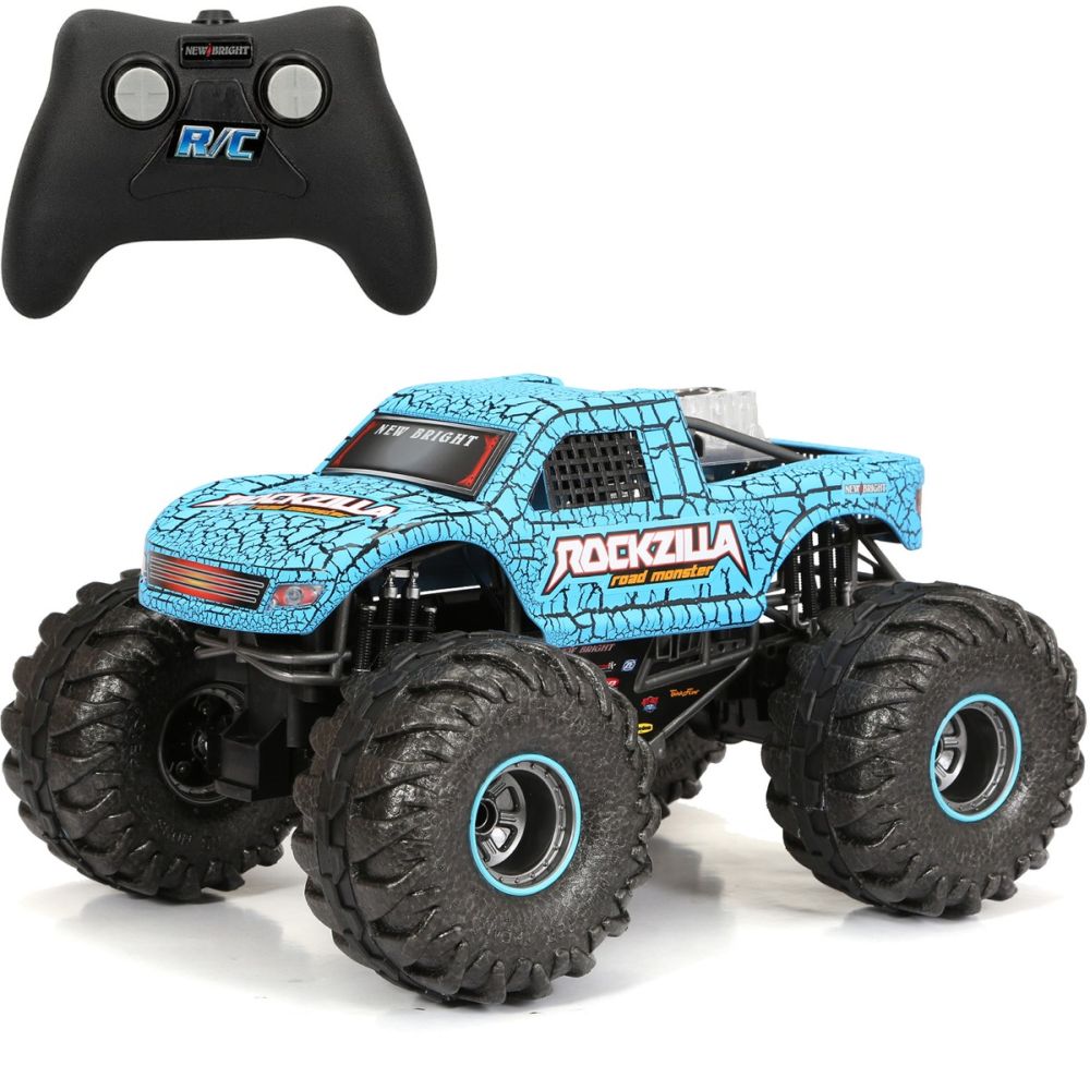Masina cu telecomanda, New Bright, RockZilla, 1:10, Albastru