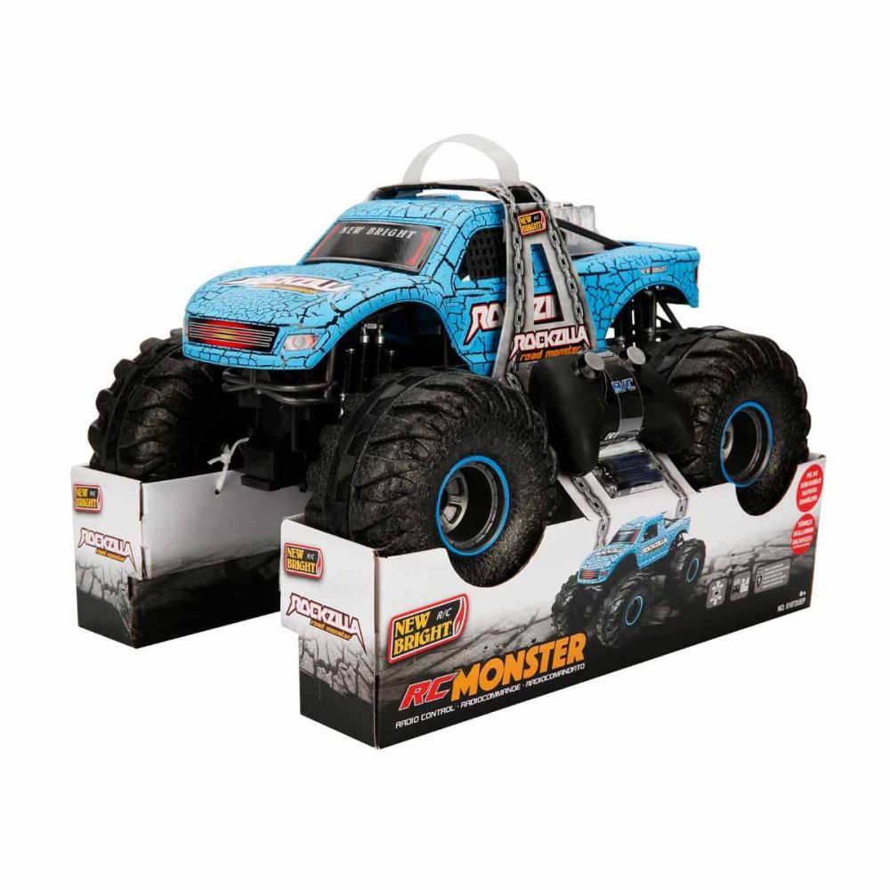 Masina cu telecomanda, New Bright, RockZilla, 1:10, Albastru