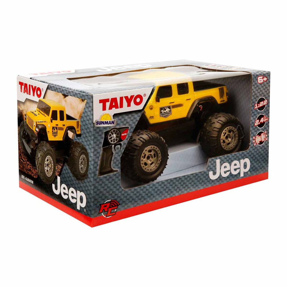 Masina de teren cu telecomanda, Taiyo, Jeep Gladiator, Galben, 1:22