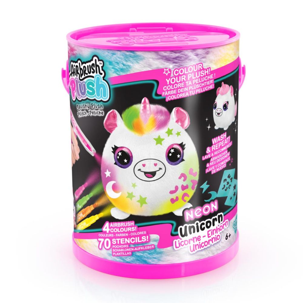 unicorn neon ソフト 新品 Jucarie de plus de colorat, Airbrush Plush, Neon, Unicorn, S2 | Noriel