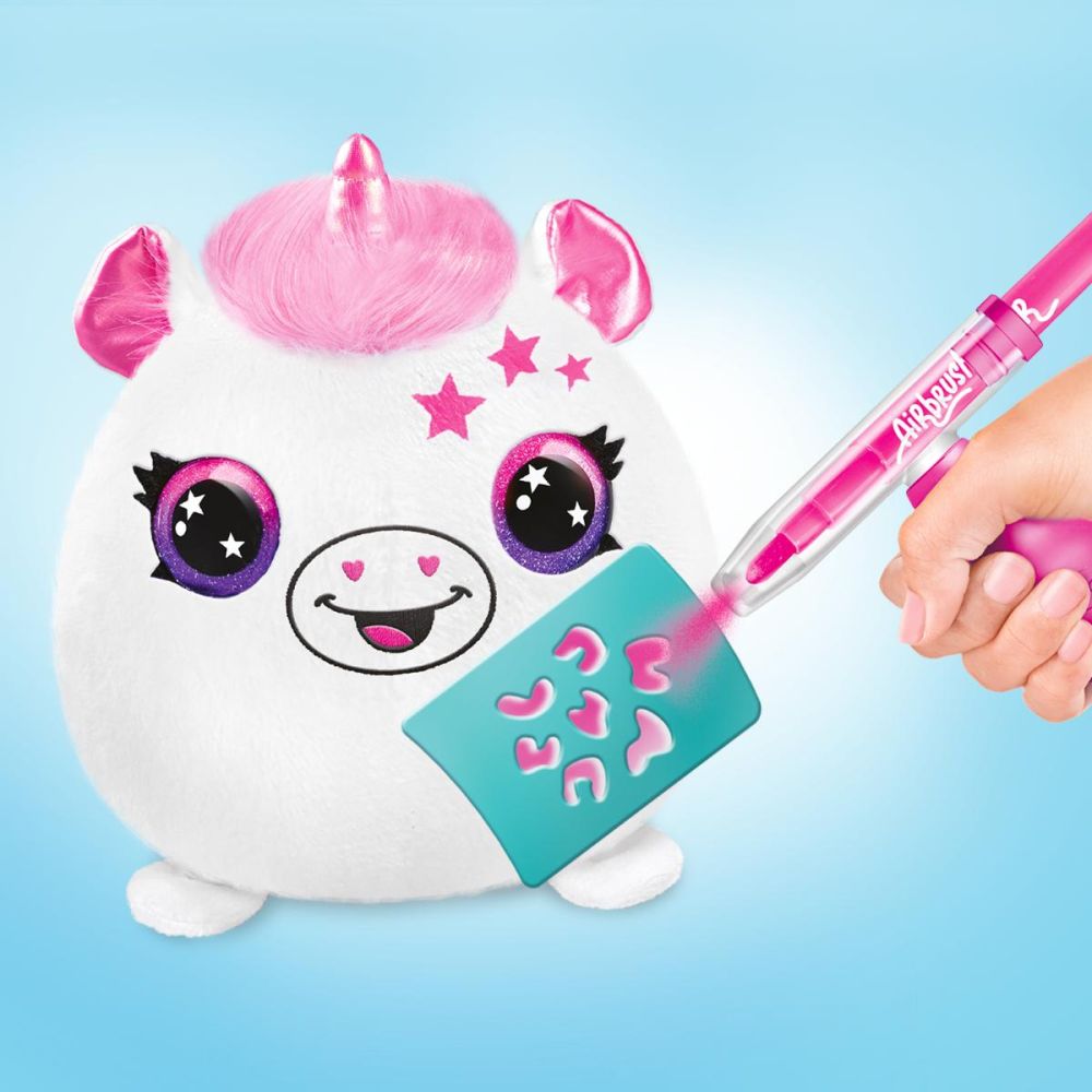 Jucarie de plus de colorat, Airbrush Plush, Neon, Unicorn, S2