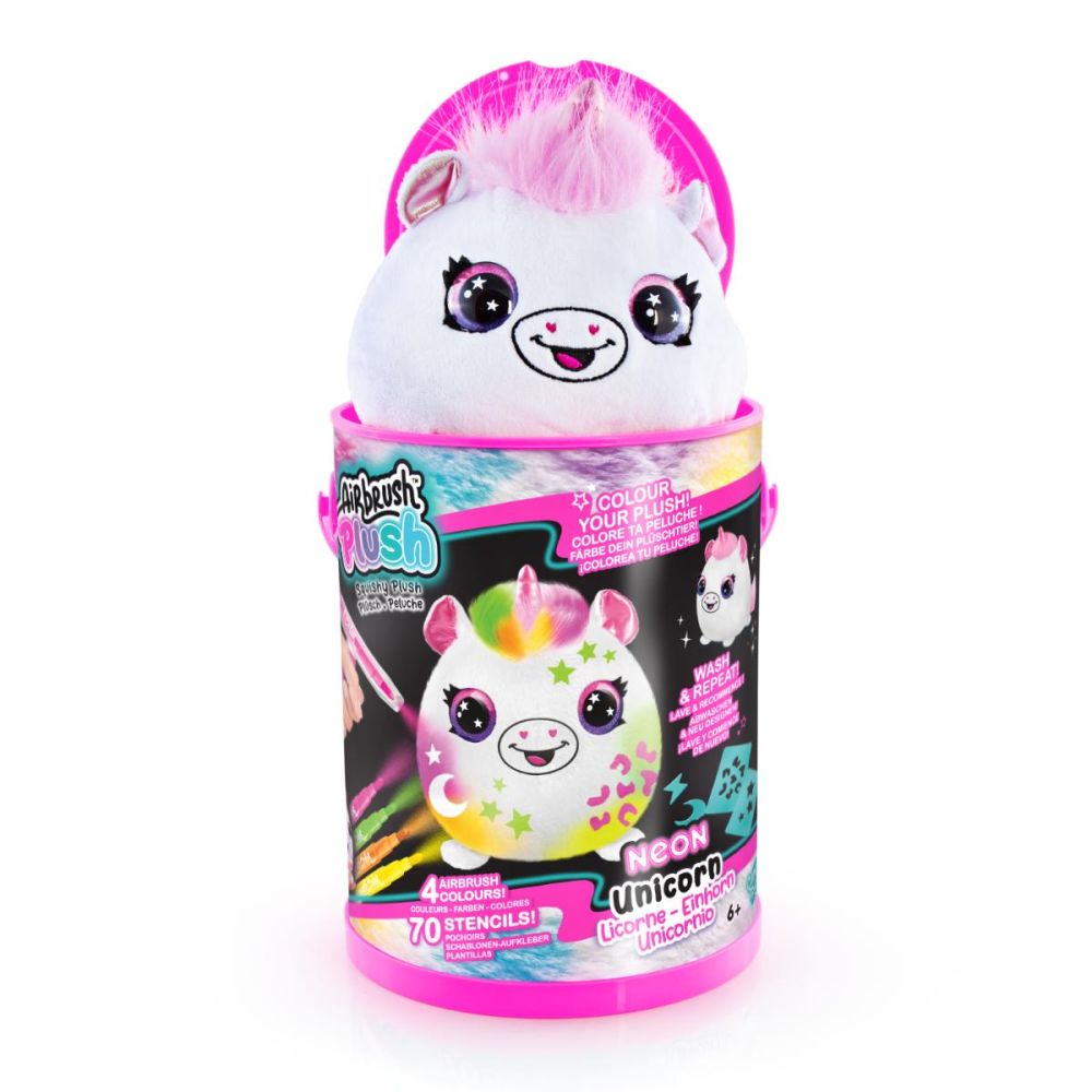 unicorn neon ソフト 新品 Jucarie de plus de colorat, Airbrush Plush, Neon, Unicorn, S2 | Noriel