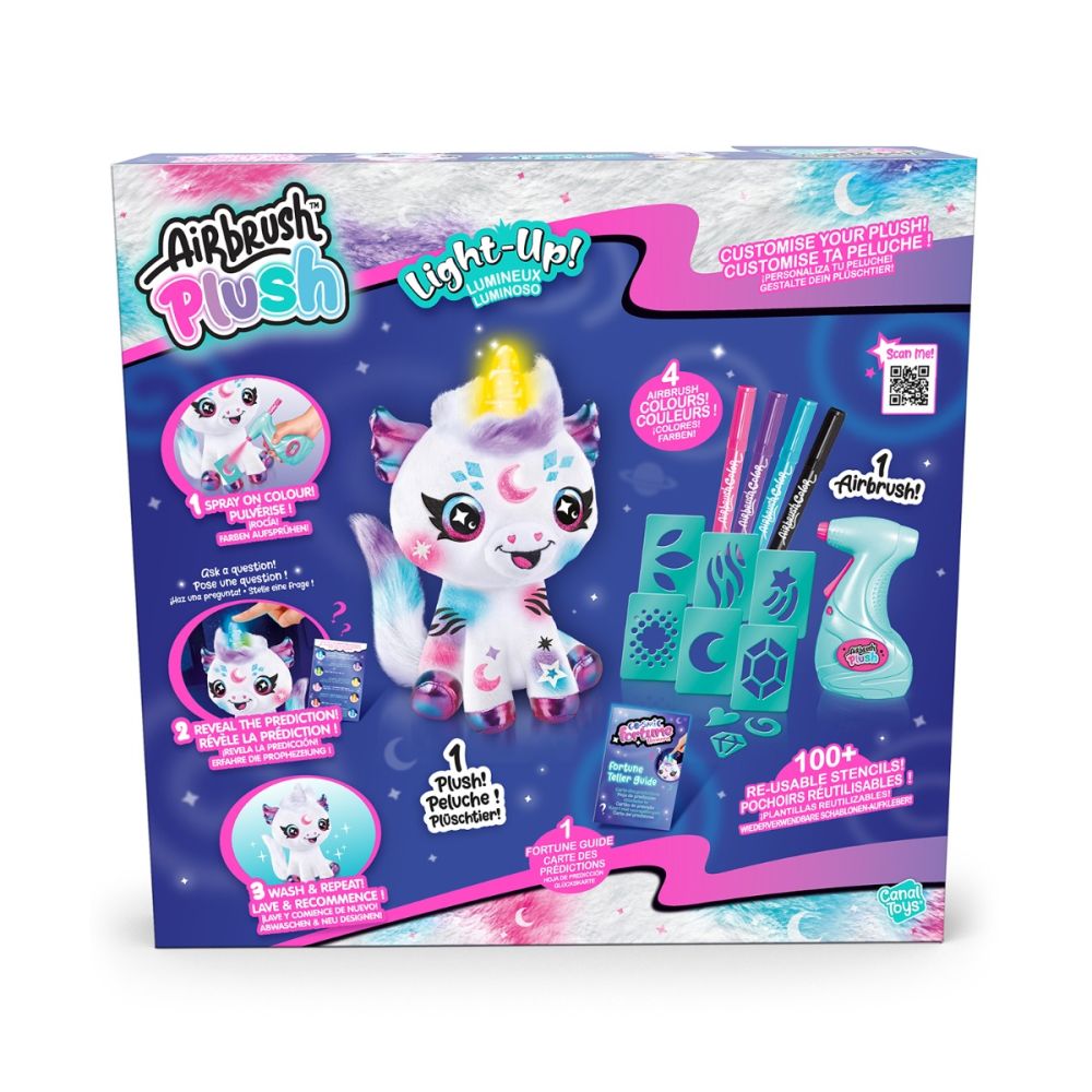 Jucarie de plus de colorat, Airbrush Plush, Light Up Cosmic Unicorn