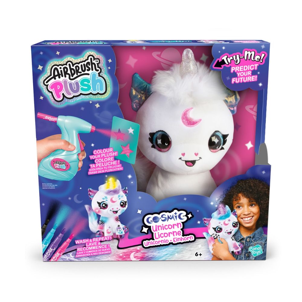 Jucarie de plus de colorat, Airbrush Plush, Light Up Cosmic Unicorn