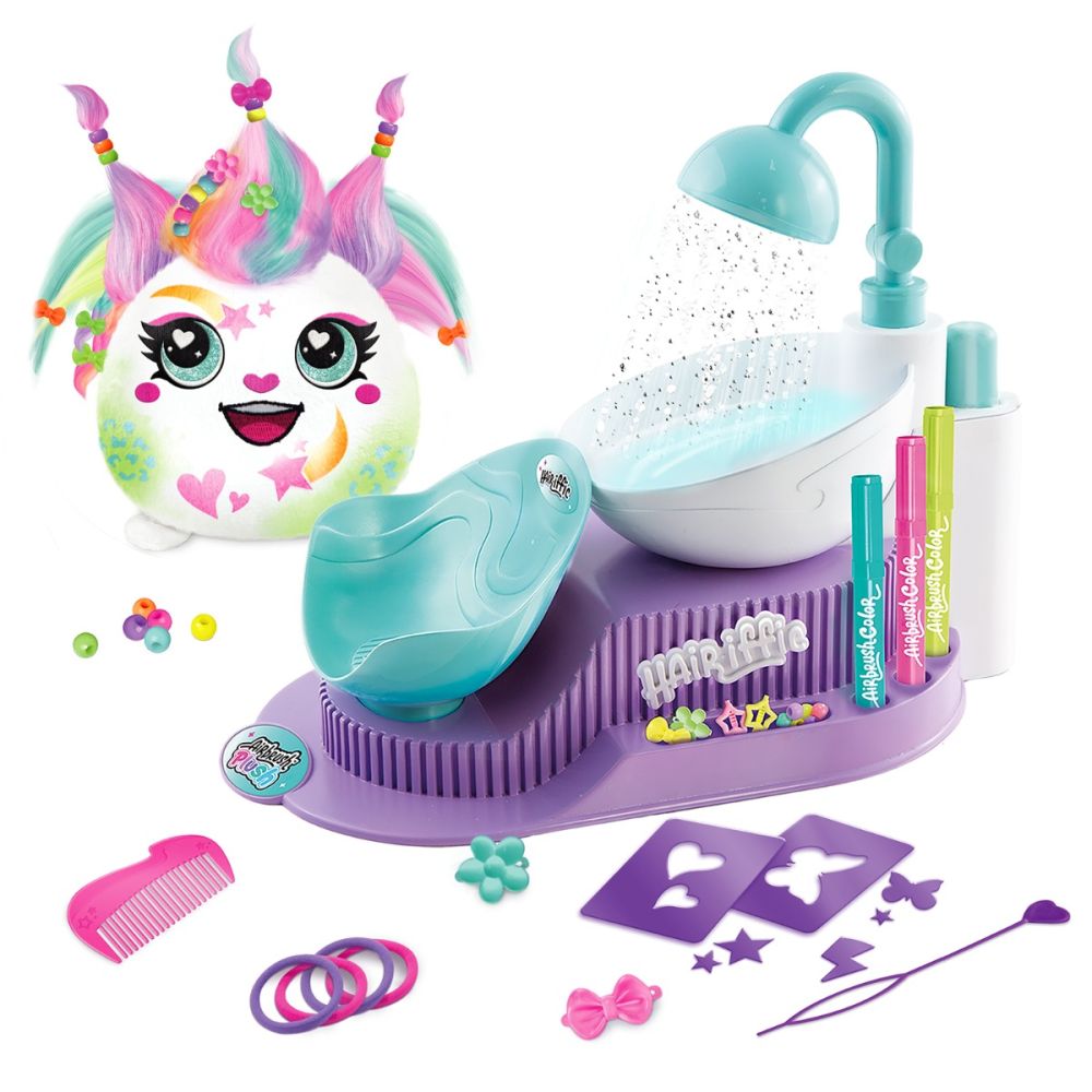 Jucarie de plus de colorat, Airbrush Plush, Hair iffic Salon