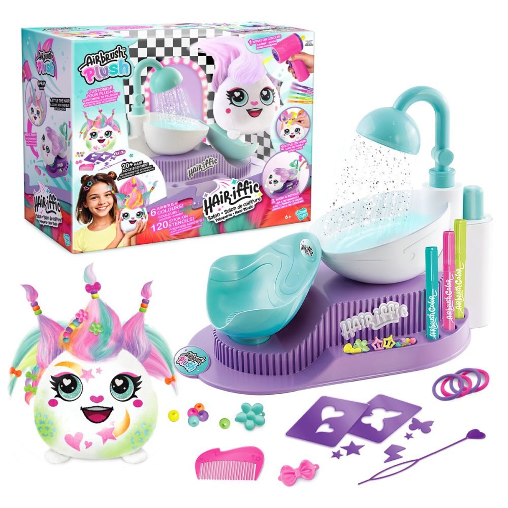 Jucarie de plus de colorat, Airbrush Plush, Hair iffic Salon | Noriel