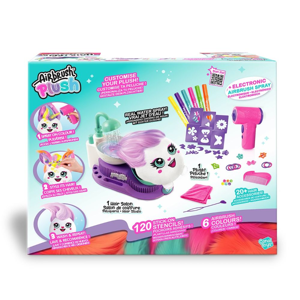 Jucarie de plus de colorat, Airbrush Plush, Hair iffic Salon