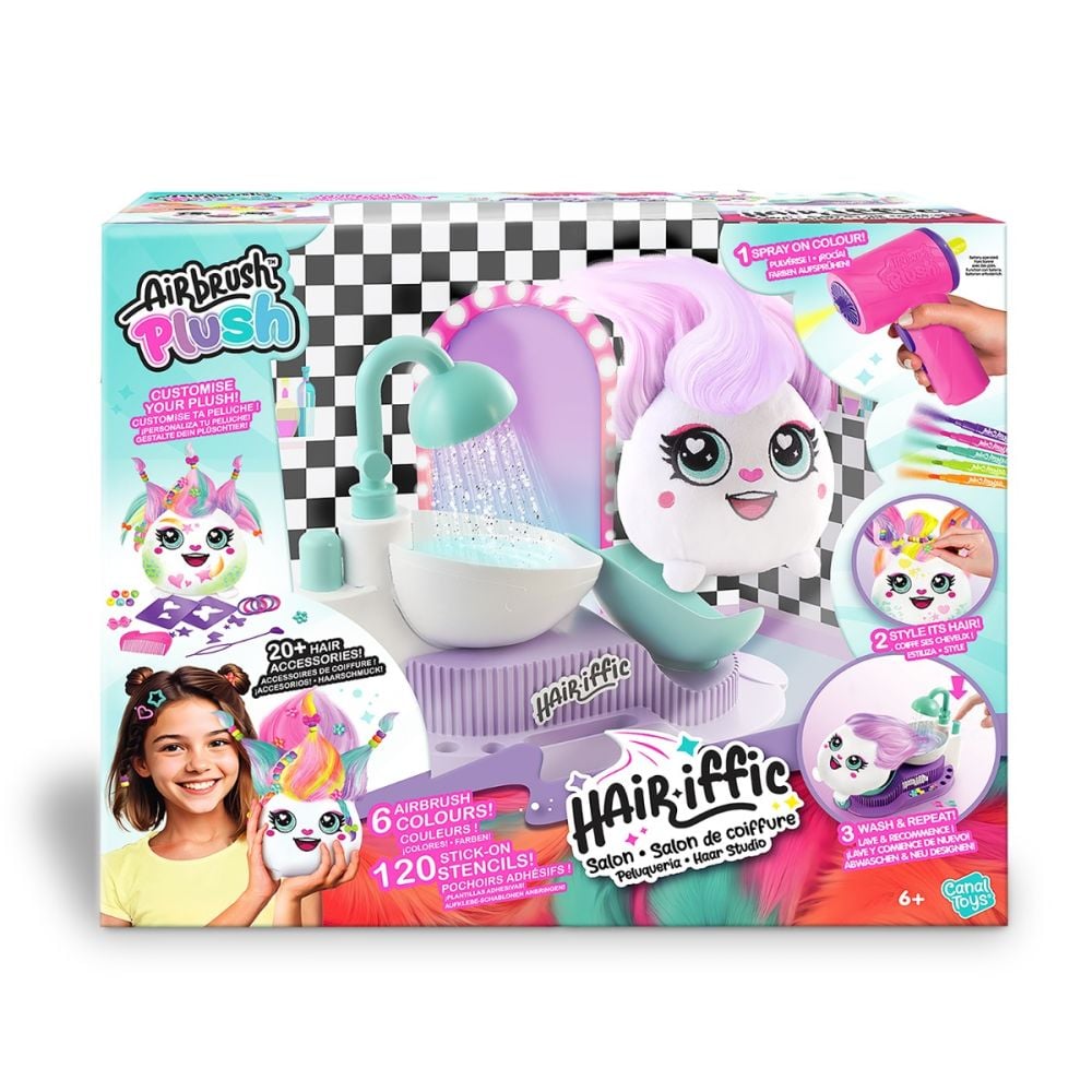 Jucarie de plus de colorat, Airbrush Plush, Hair iffic Salon