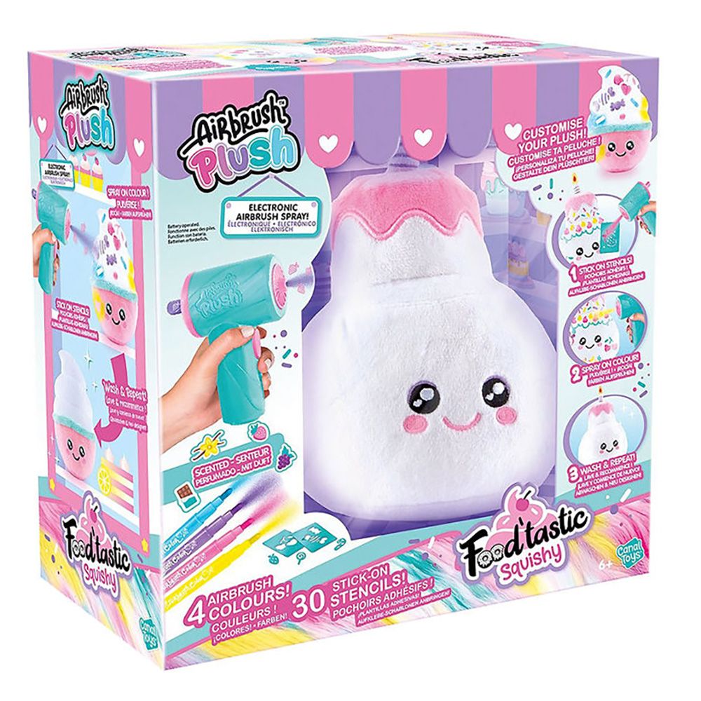 Jucarie de plus de colorat, Airbrush Plush, Food'tastic Squishy