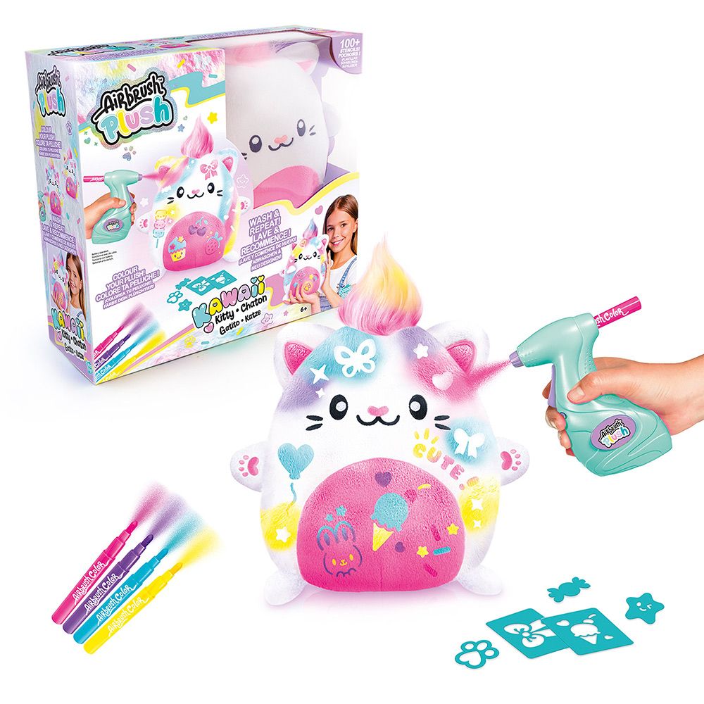 Jucarie de plus de colorat, Airbrush Plush, Kawaii Kitty