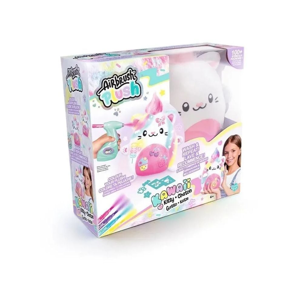 Jucarie de plus de colorat, Airbrush Plush, Kawaii Kitty