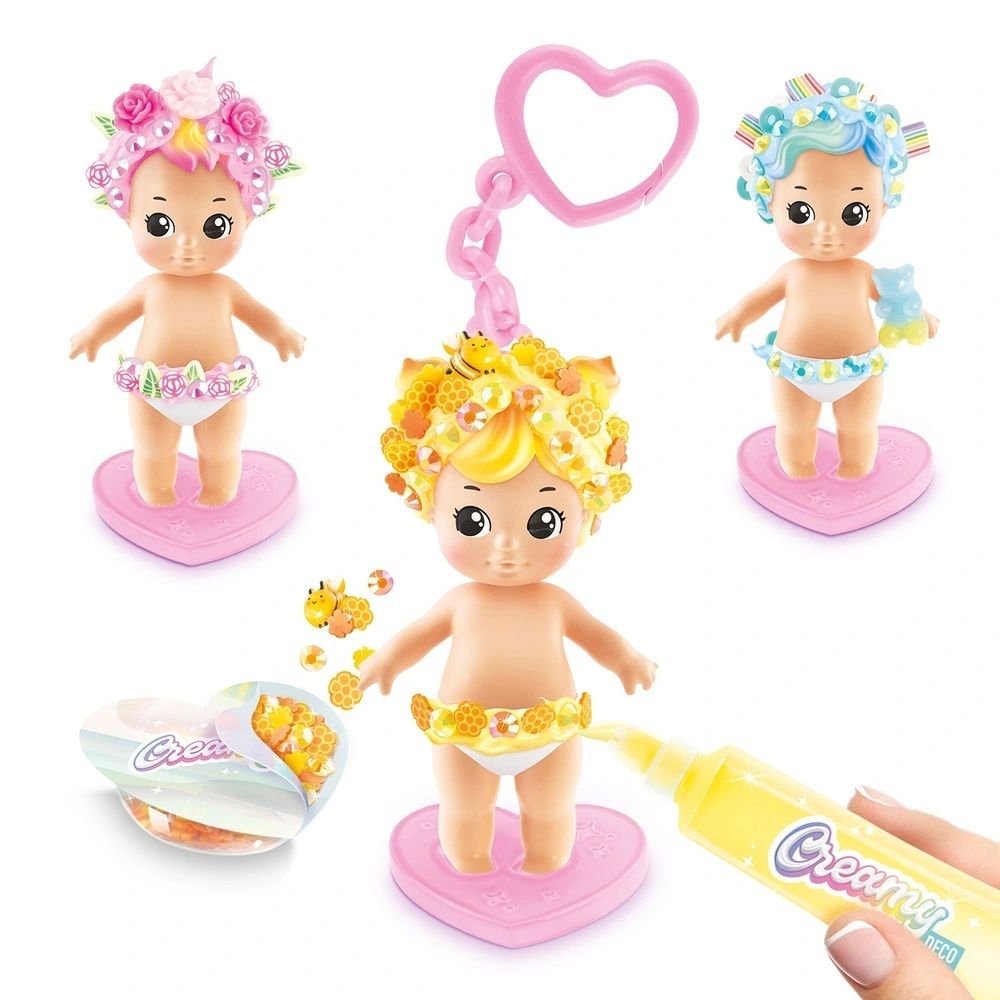 Breloc surpriza cu accesorii de personalizat, Creamy Deco, S1