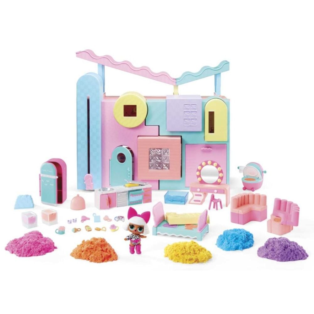 Set de joaca cu papusa, LOL Surprise, Squish Sand Magic House, 593218EUC