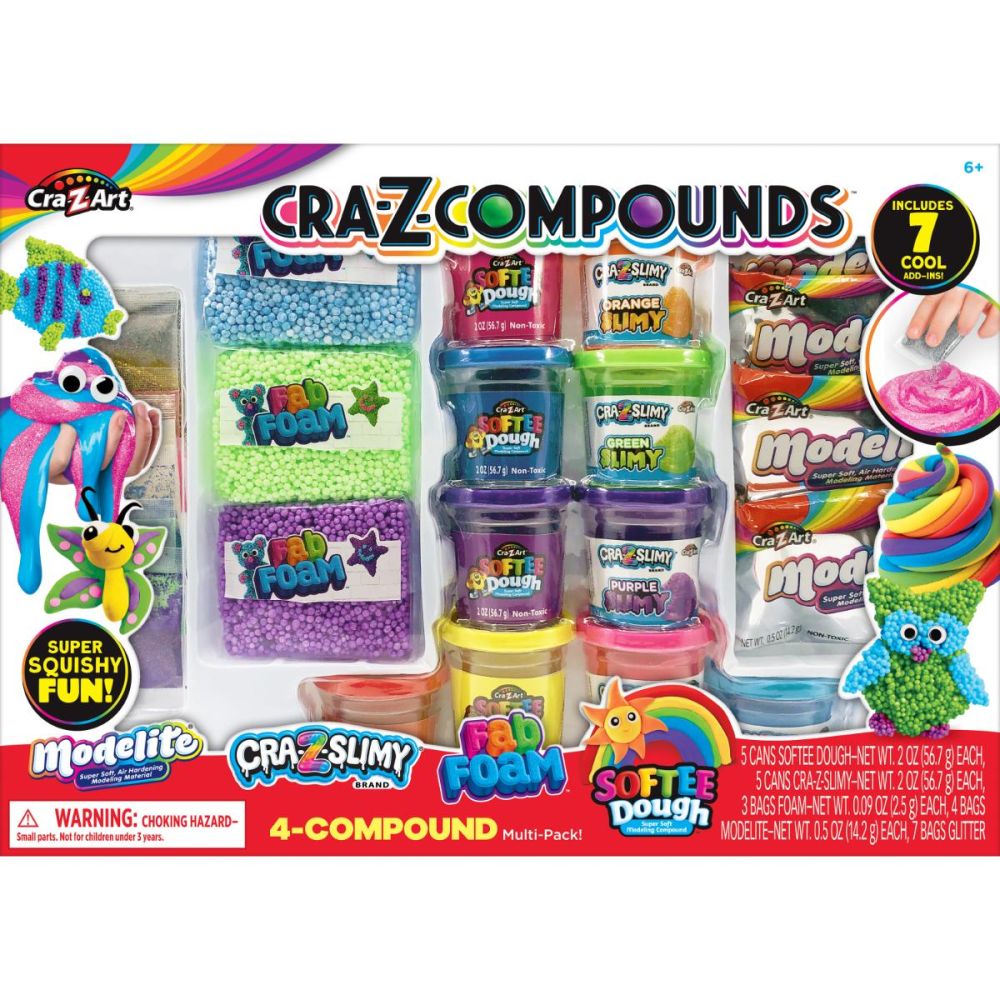 Set de creat slime cu sclipici, Cra-Z-Art, Cra-Z Compounds, 7 Ads-in Cool