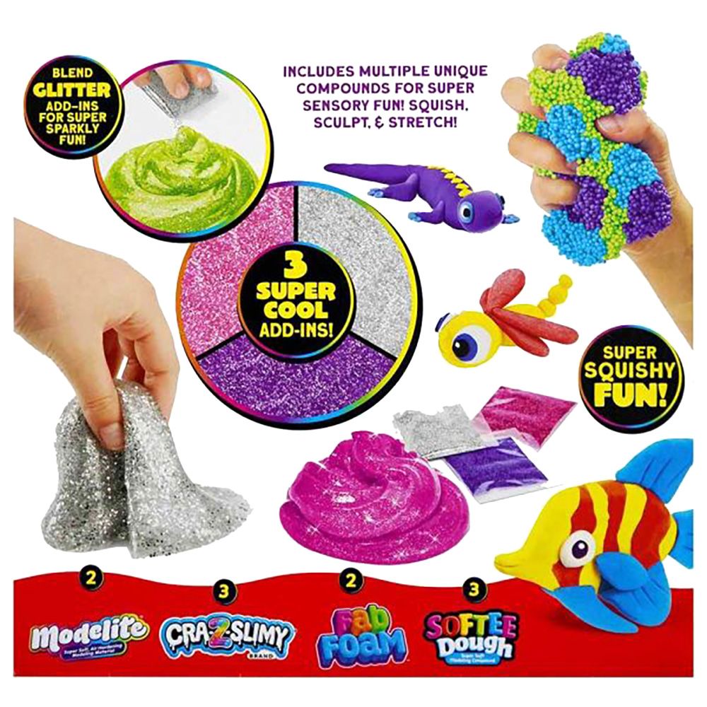 Set de creat slime cu sclipici, Cra-Z-Art, Cra-Z Compounds, 3 Ads-in Cool