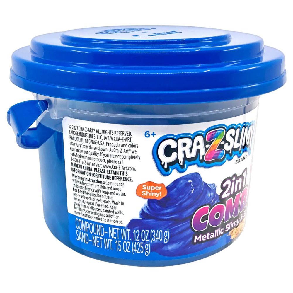 Galetusa cu slime si nisip, Cra-Z-Art, 2in1 Combo Metallic Slimy&Sand