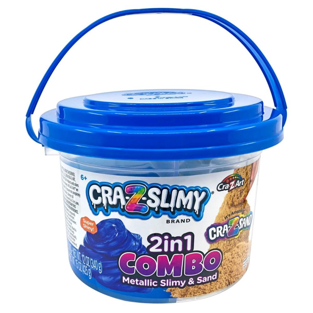 Galetusa cu slime si nisip, Cra-Z-Art, 2in1 Combo Metallic Slimy&Sand