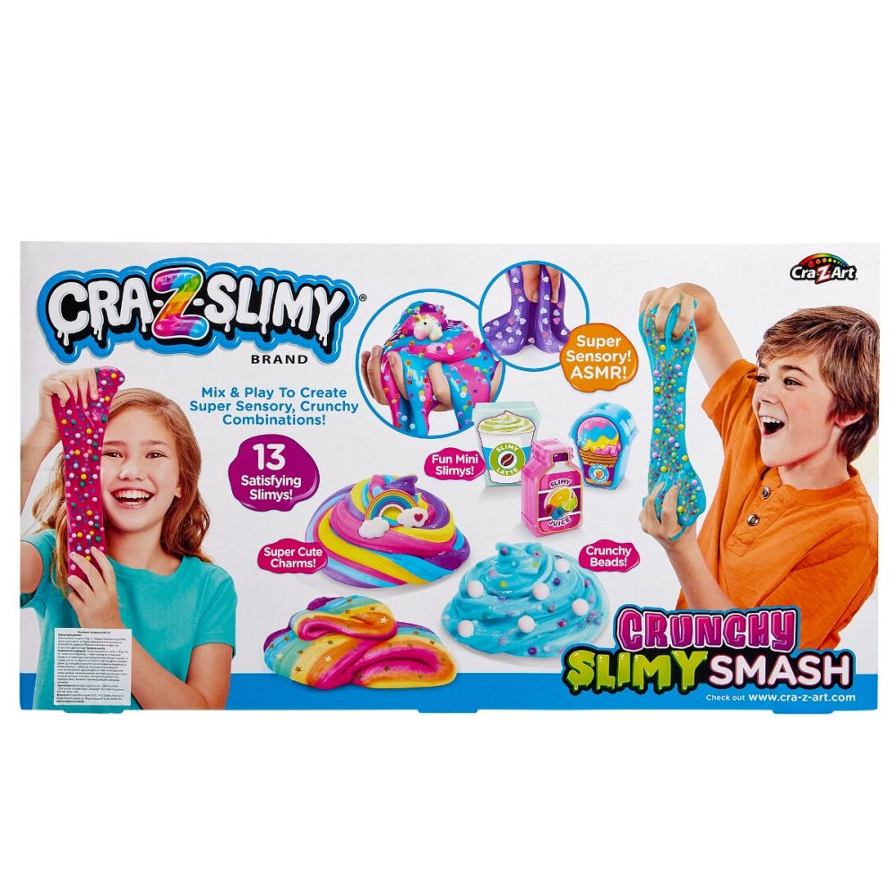 Set creativ cu slime, Cra-Z-Art, Crunchy Slimy Smash, 12 culori