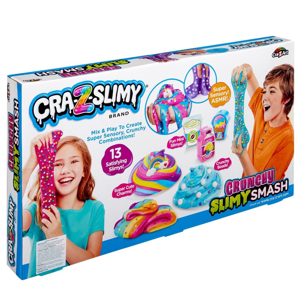 Set creativ cu slime, Cra-Z-Art, Crunchy Slimy Smash, 12 culori