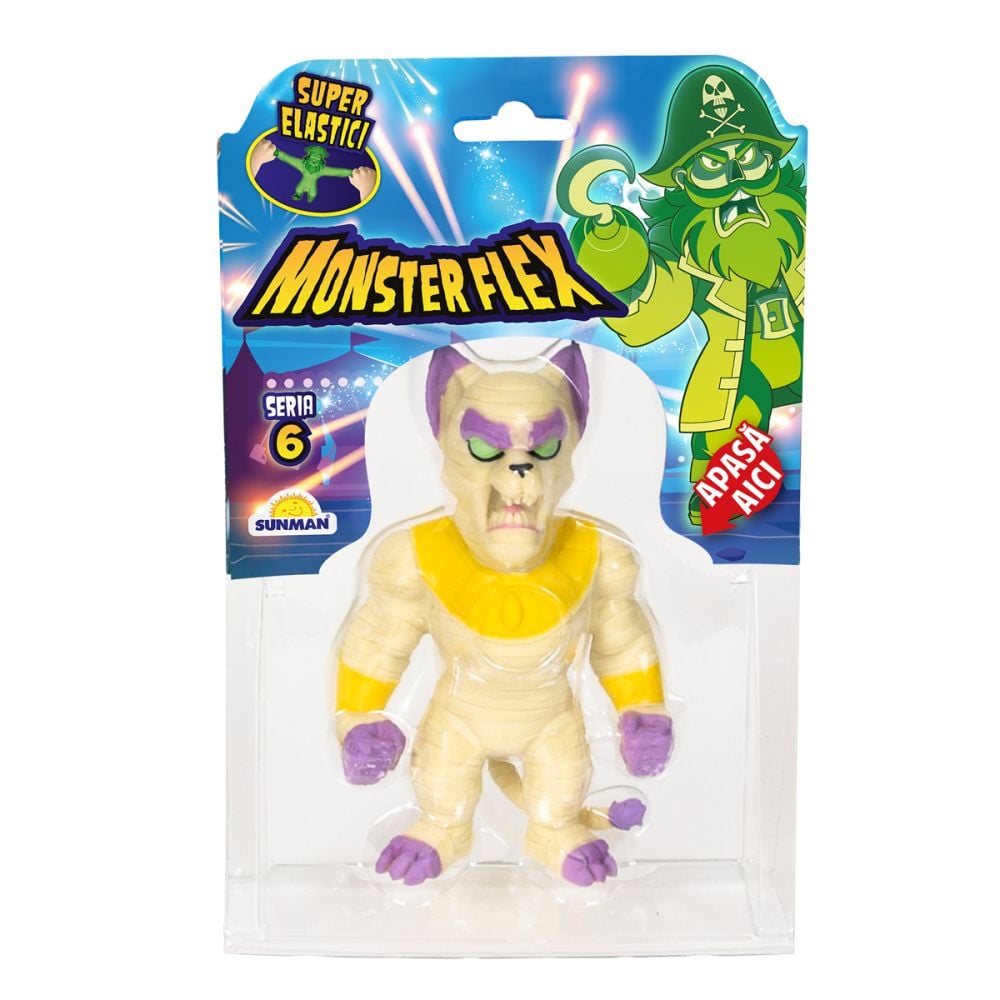 Figurina Monster Flex, Monstrulet care se intinde, S6, Mummy Cat