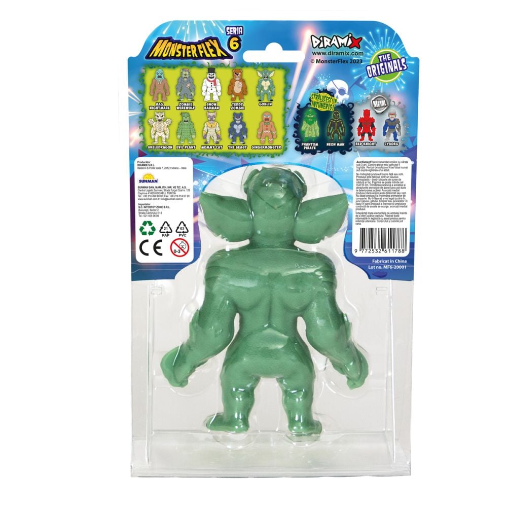 Figurina Monster Flex, Monstrulet care se intinde, S6, Goblin