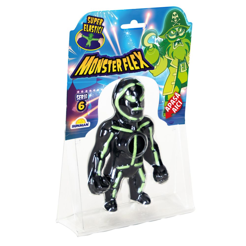 Figurina Monster Flex, Monstrulet care se intinde, S6, Neon Man