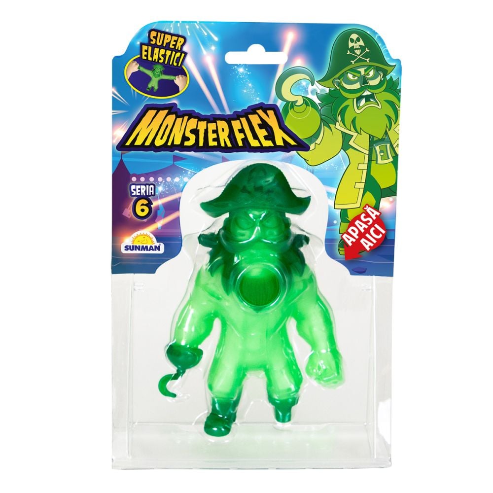 Figurina Monster Flex, Monstrulet care se intinde, S6, Phantom Pirate