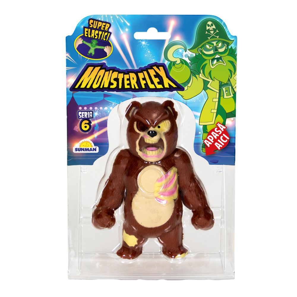 Figurina Monster Flex, Monstrulet care se intinde, S6, Teddy Zombie