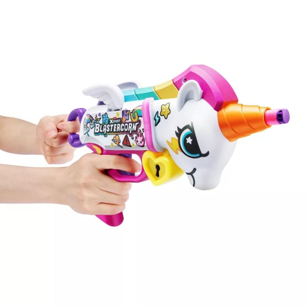 Arma de jucarie cu 16 sageti din burete, X-Shot, Blastercorn