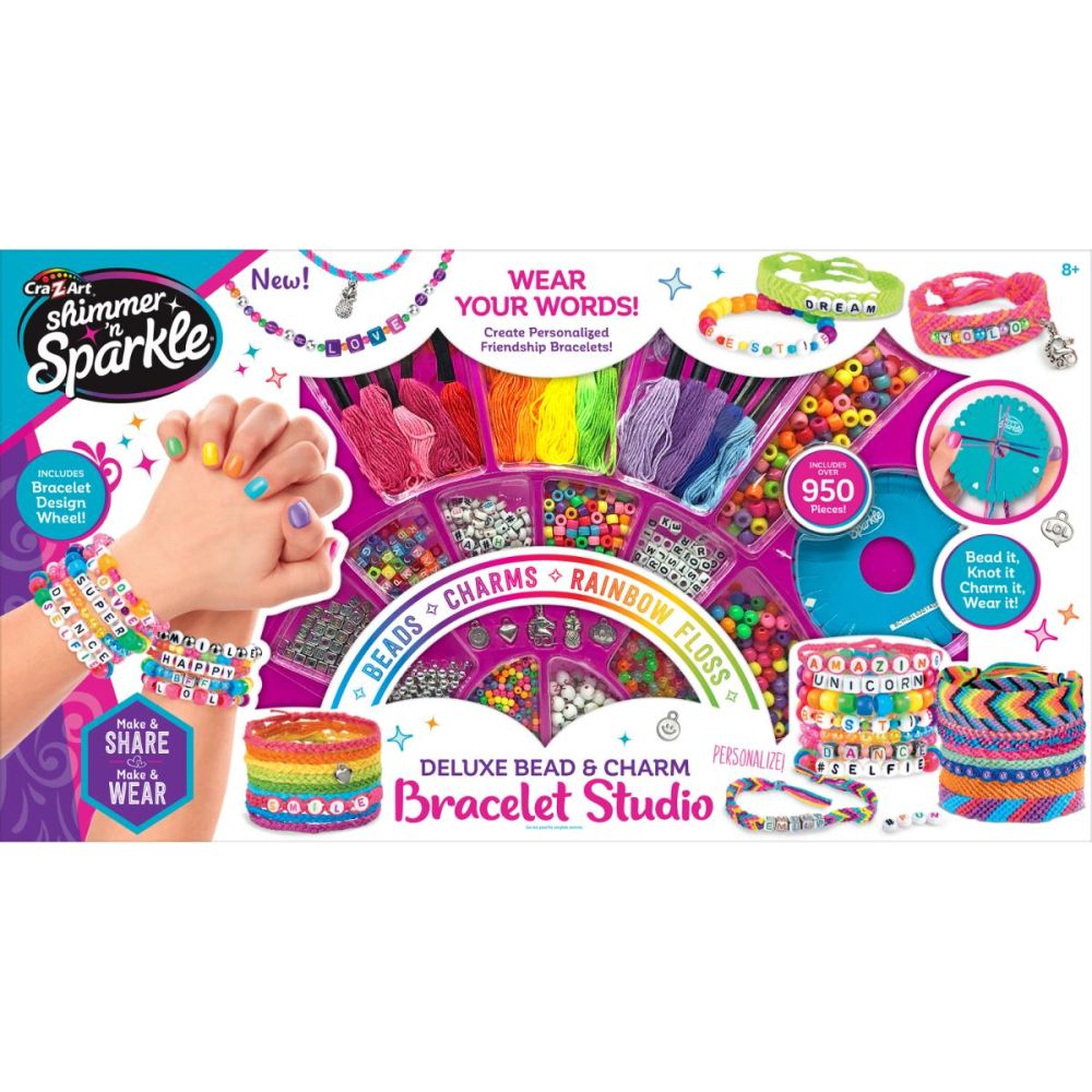 Set de creatie bratari, Cra-Z-Art, Deluxe Bead Charm, Bracelet Studio, 950 pese