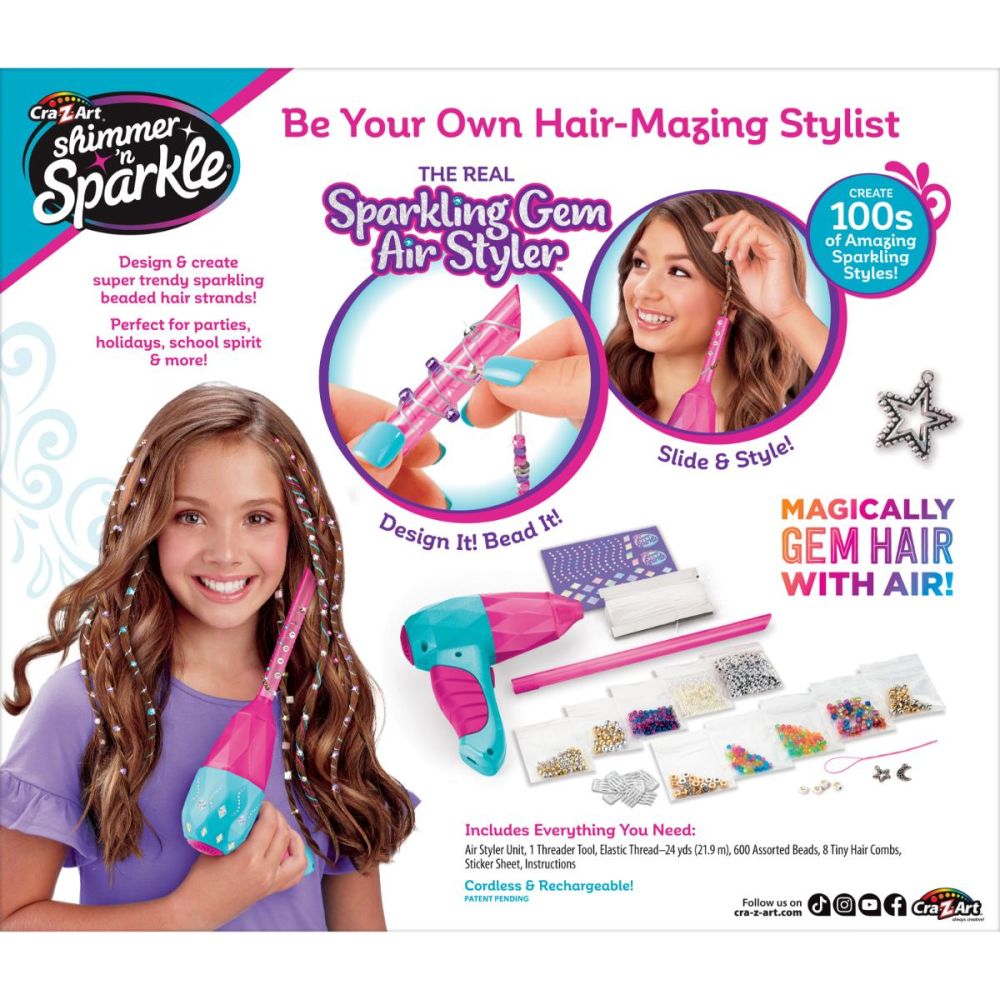 Set accesorii pentru par, Cra-Z-Art, Sparkling Gem Air Styler