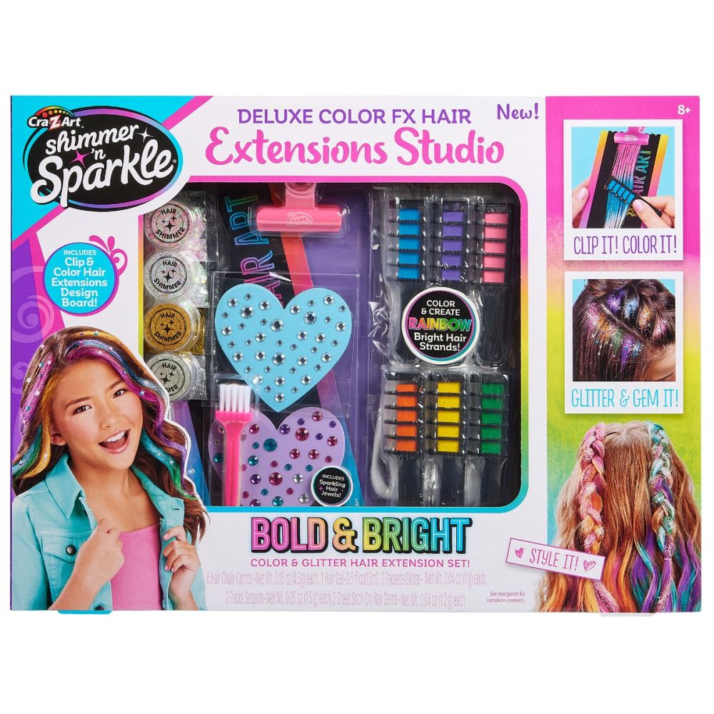 Set extensii de par, Cra-Z-Art, Color FX Hair Extensions Studio Set extensii de par, Cra-Z-Art, Color FX Hair Extensions Studio