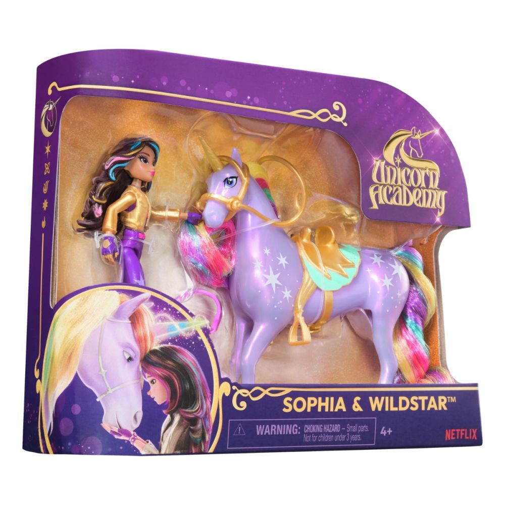Set de joaca cu papusa, Unicorn Academy, Sophia si Wildstar, 6066838