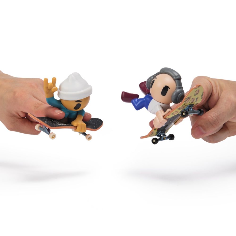 Set 2 mini placi de skateboard cu 2 figurine, Tech Deck, SK8 Crew, 20148775
