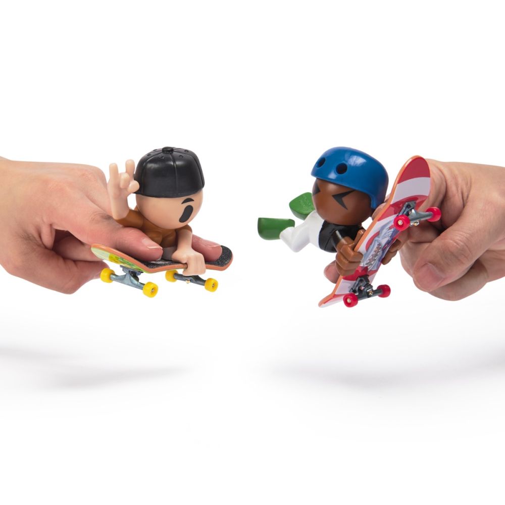 Set 2 mini placi de skateboard cu 2 figurine, Tech Deck, SK8 Crew, 20148776