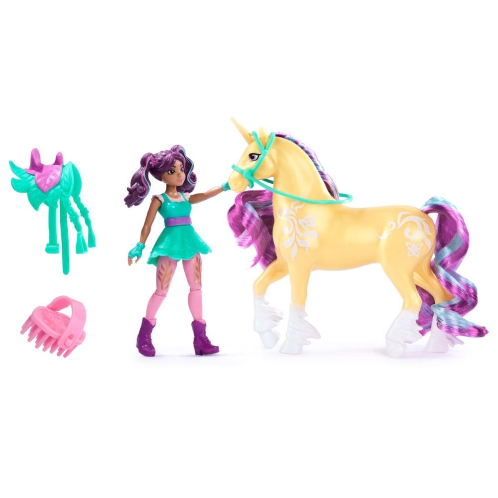Set papusa Ava si unicornul Leaf, Unicorn Academy, 20149004