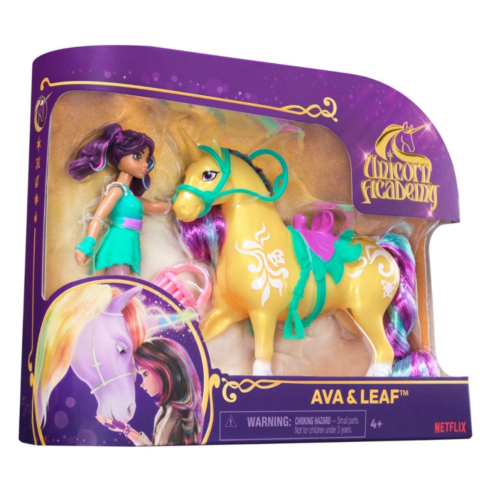 Set papusa Ava si unicornul Leaf, Unicorn Academy, 20149004