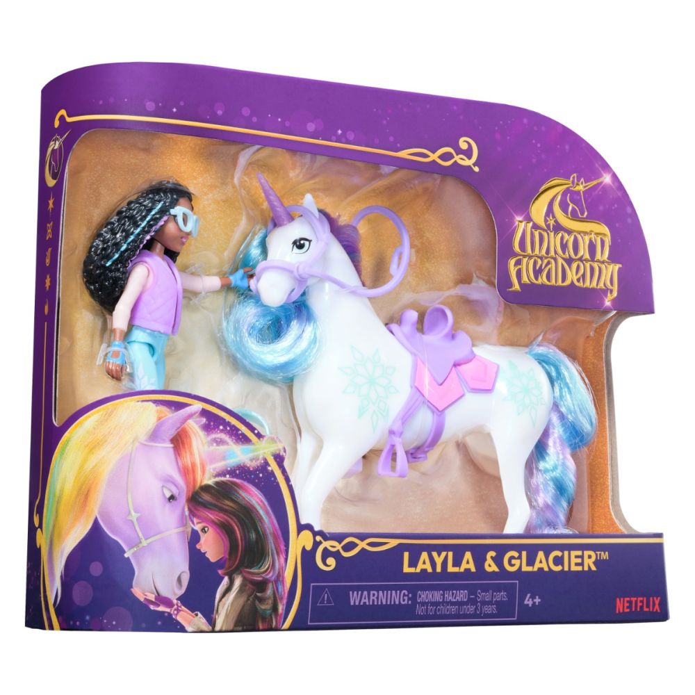 Set papusa Layla si unicornul Glacier, Unicorn Academy, 20149006