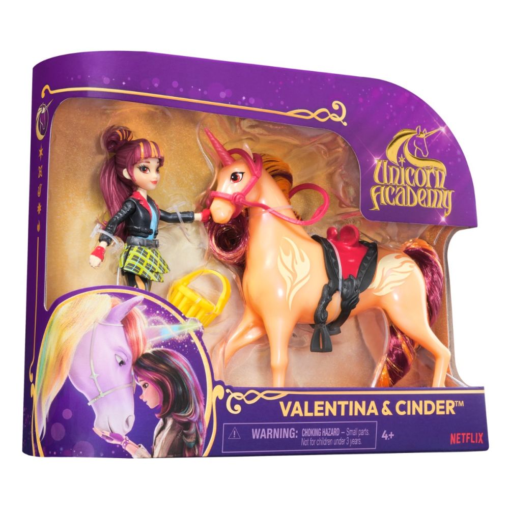 Set papusa Valentina si unicornul Cinder, Unicorn Academy, 20149008