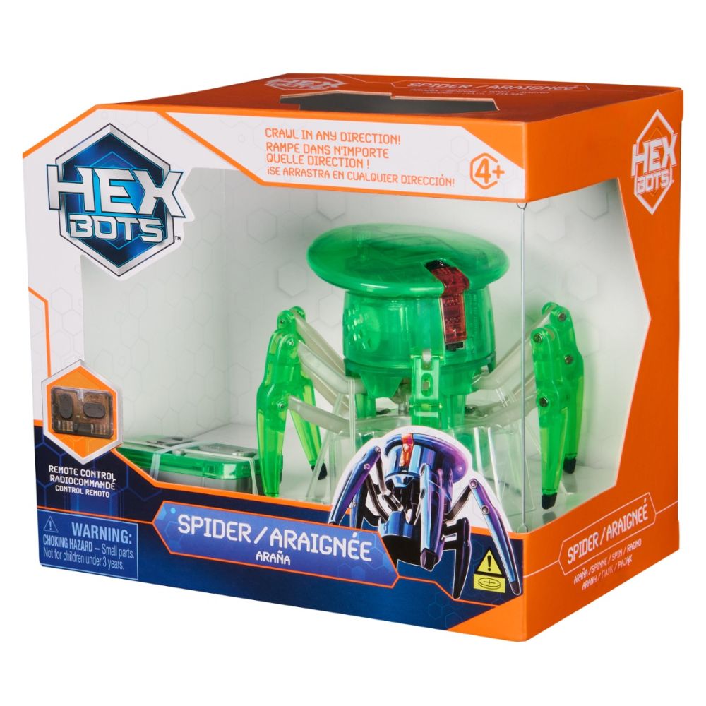 Paianjen interactiv cu telecomanda, Hexbots, Verde, 20149651