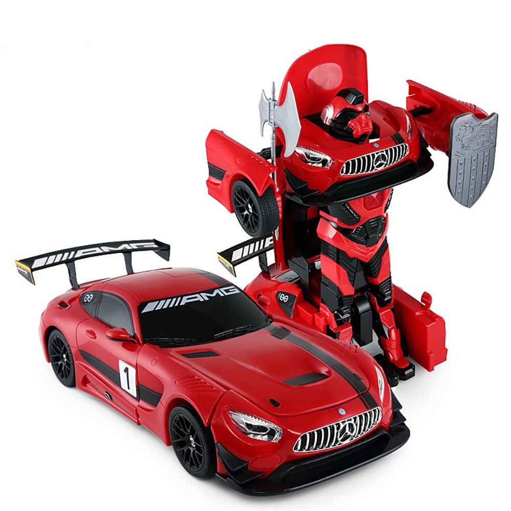 Masina transformabila cu telecomanda, Rastar, Mercedes AMG GT3, 1:14, Rosu