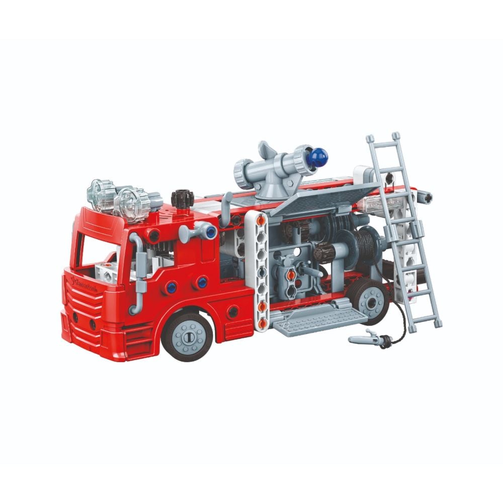 Kit de constructie, Clementoni, Science & Play, Masina de pompieri, 120 piese