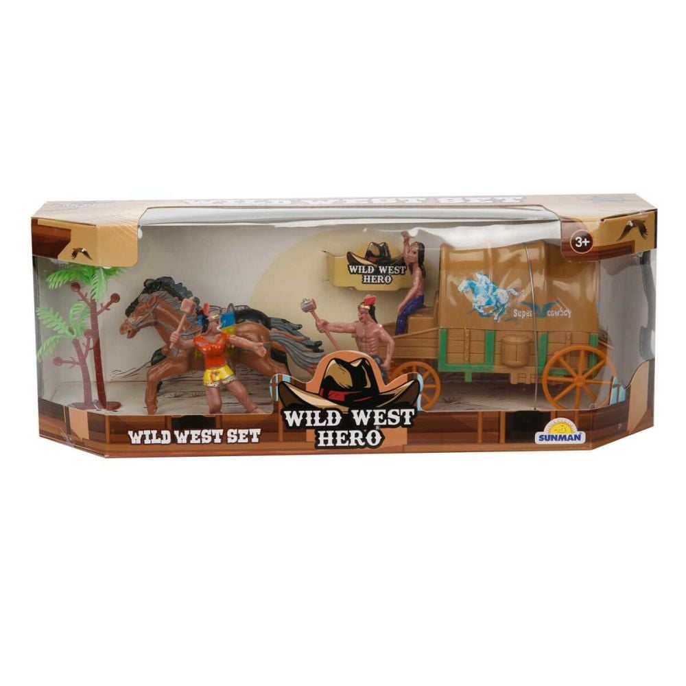 Set de joaca, Cowboy cu trasura si cai, Wild West Hero