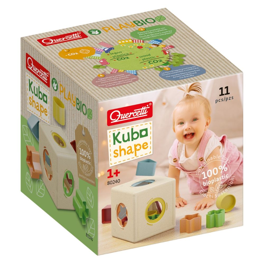 Cub cu forme, Quercetti, Kuba Shape, Play Bio, 11 piese