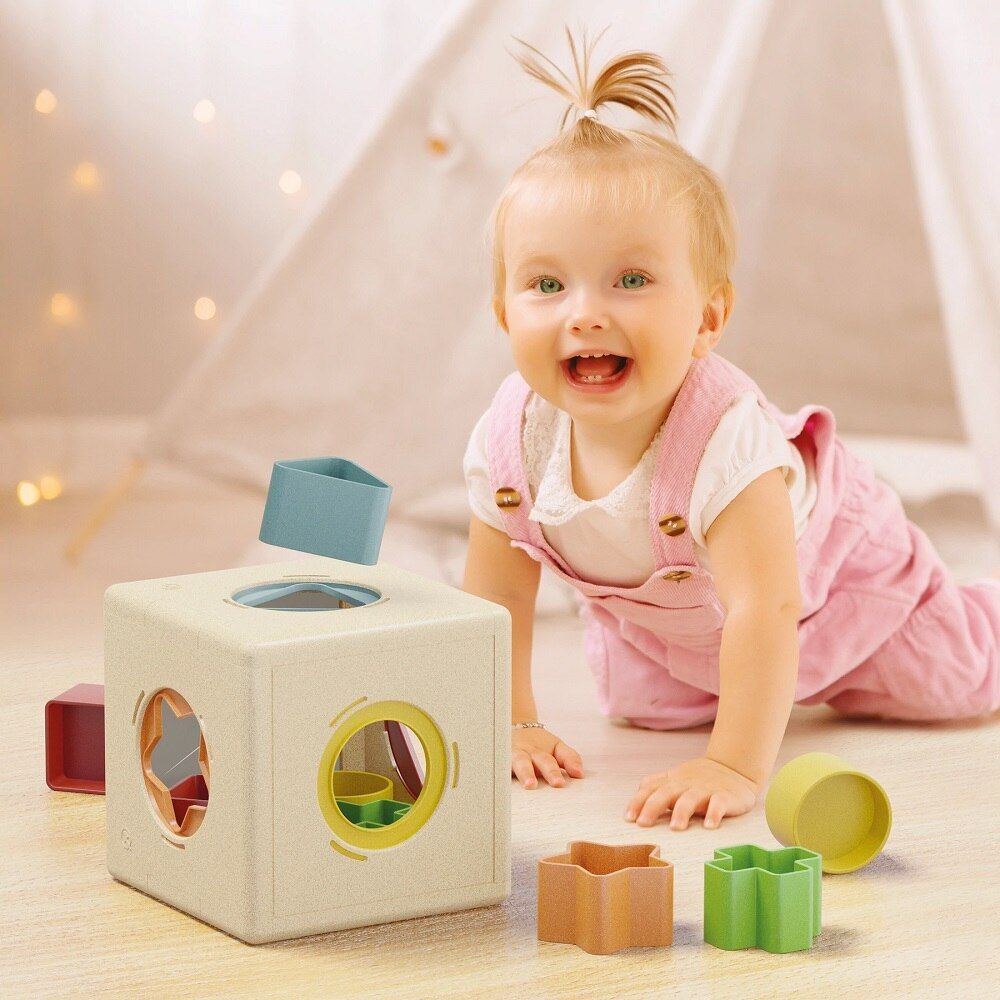 Cub cu forme, Quercetti, Kuba Shape, Play Bio, 11 piese