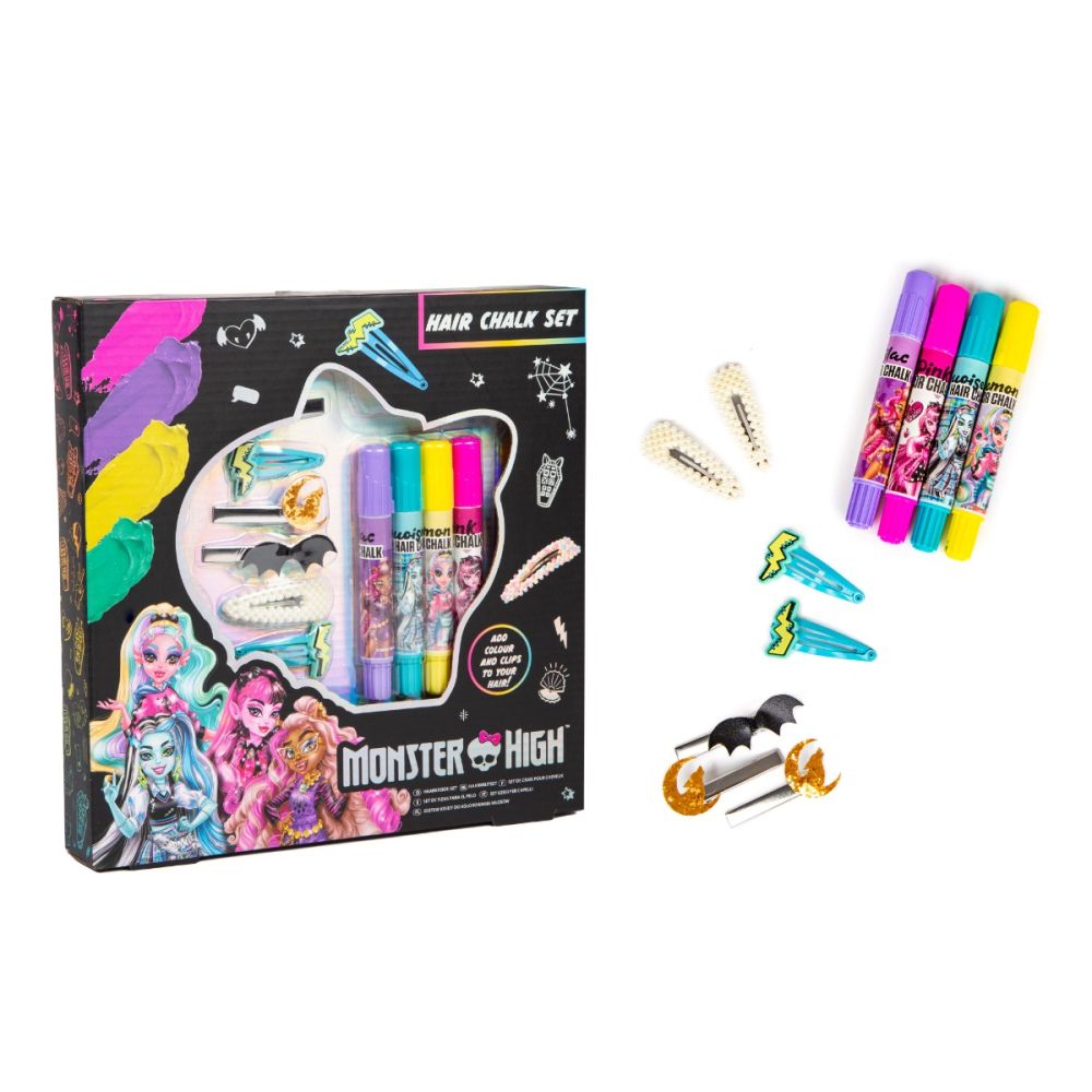 Set creta colorata si accesorii pentru par, Monster High