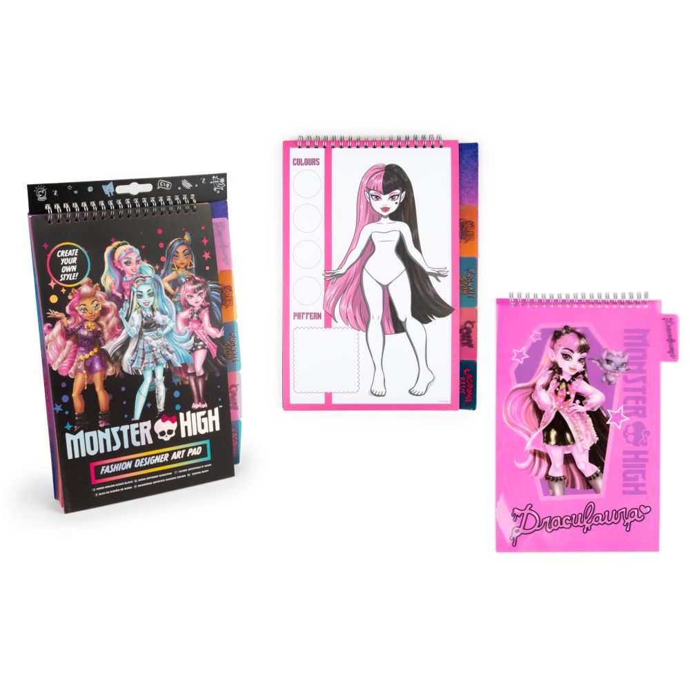 Carte de activitati cu sabloane, Monster High, Fashion Designer Art Pad