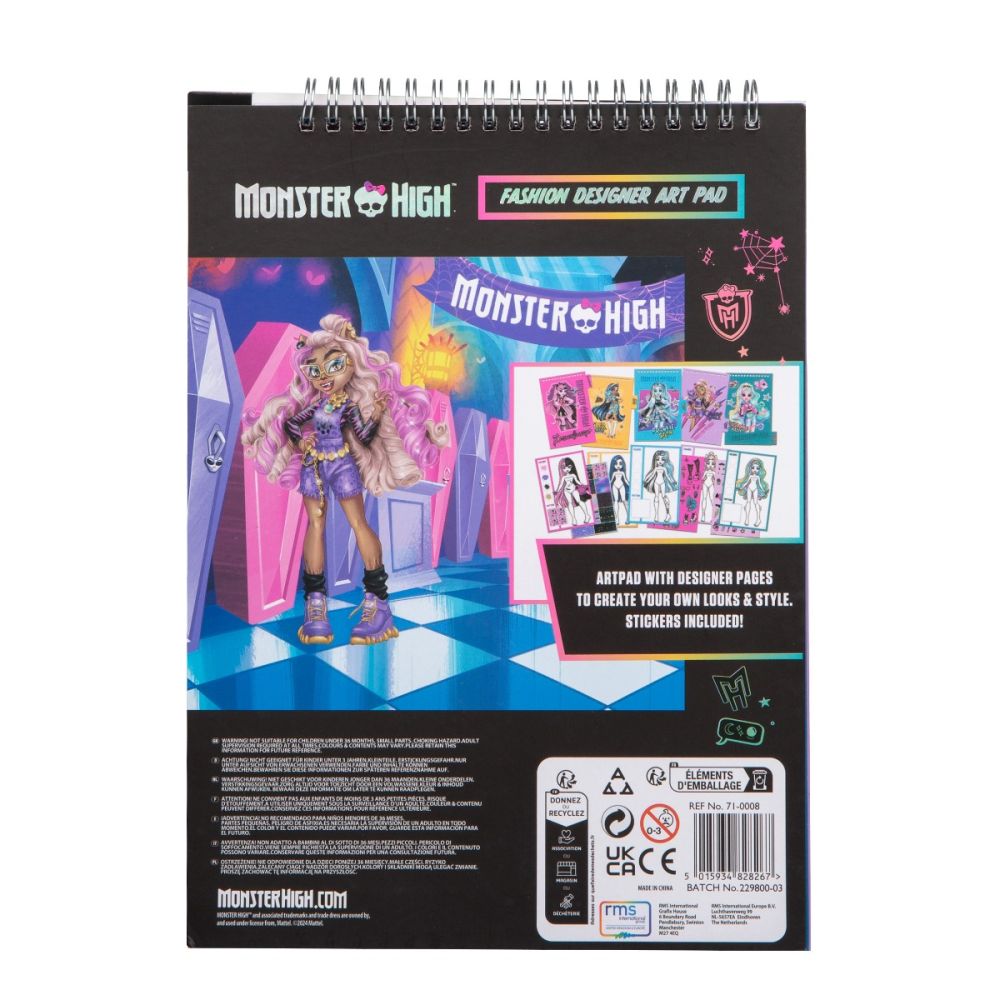 Carte de activitati cu sabloane, Monster High, Fashion Designer Art Pad